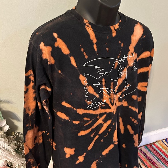 Pablo Picasso Peace Dove and Face Tie Dye Longsleeve Shirt Black Medium - Picture 2 of 7